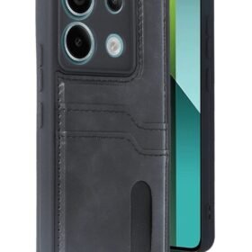 Xiaomi Redmi Note 13 Pro 5G Kılıf Sara Kartvizitli Deri Kılıf - Siyah-(5796)