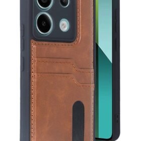Xiaomi Redmi Note 13 Pro 5G Kılıf Sara Kartvizitli Deri Kılıf - Taba-(5796)