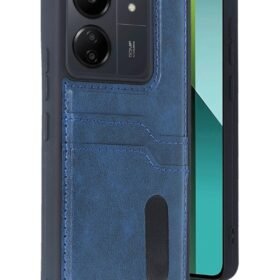 Xiaomi Redmi 13C Kılıf Sara Kartvizitli Deri Kılıf - Lacivert-(5796)