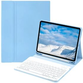 iPad Pro 11 (2022) Kılıf KC01 Smart Klavyeli Tablet Kılıfı - Açık Mavi-(5796)
