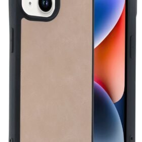 iPhone 14 Kılıf Aras Deri Kapak - Pudra-(5796)