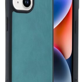 iPhone 14 Kılıf Aras Deri Kapak - Açık Yeşil-(5796)