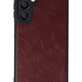 Samsung Galaxy A55 5G Kılıf Aras Deri Kapak - Bordo-(5796)