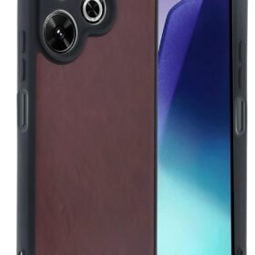 Xiaomi Redmi 13 4G Kılıf Aras Deri Kapak - Bordo-(5796)