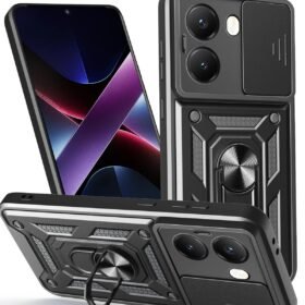 Xiaomi Poco X7 Pro Kılıf Pars Lens Yüzüklü Silikon - Siyah-(5796)