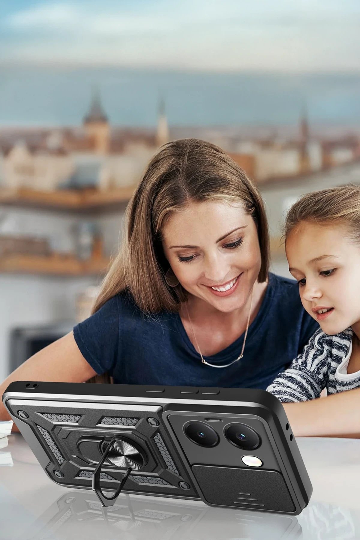 Xiaomi Poco X7 Pro Kılıf Pars Lens Yüzüklü Silikon - Kırmızı-(5796) - Görsel 3