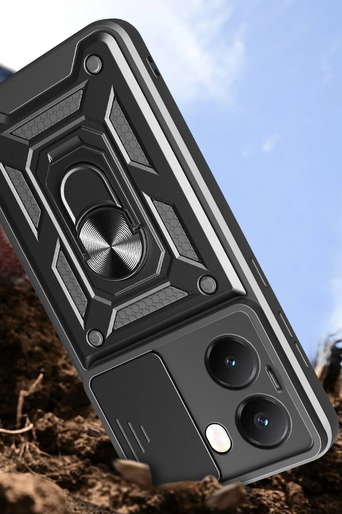 Xiaomi Poco X7 Pro Kılıf Pars Lens Yüzüklü Silikon - Kırmızı-(5796) - Görsel 5