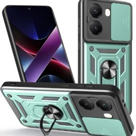 Xiaomi Poco X7 Pro Kılıf Pars Lens Yüzüklü Silikon - Yeşil-(5796)