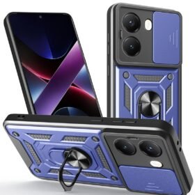 Xiaomi Poco X7 Pro Kılıf Pars Lens Yüzüklü Silikon - Lacivert-(5796)