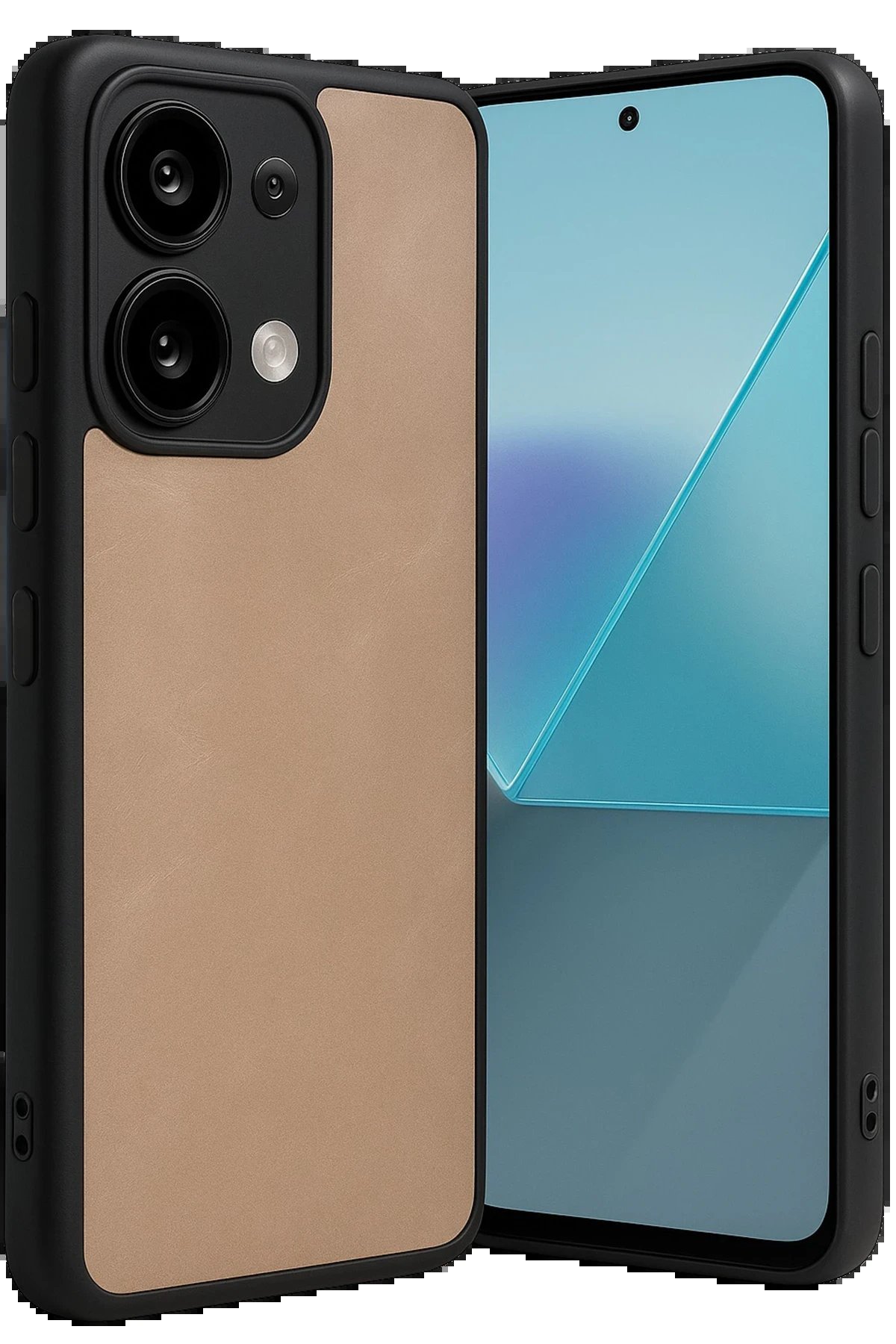 Xiaomi Redmi Note 13 4G Kılıf Aras Deri Kapak - Pudra-(5796)