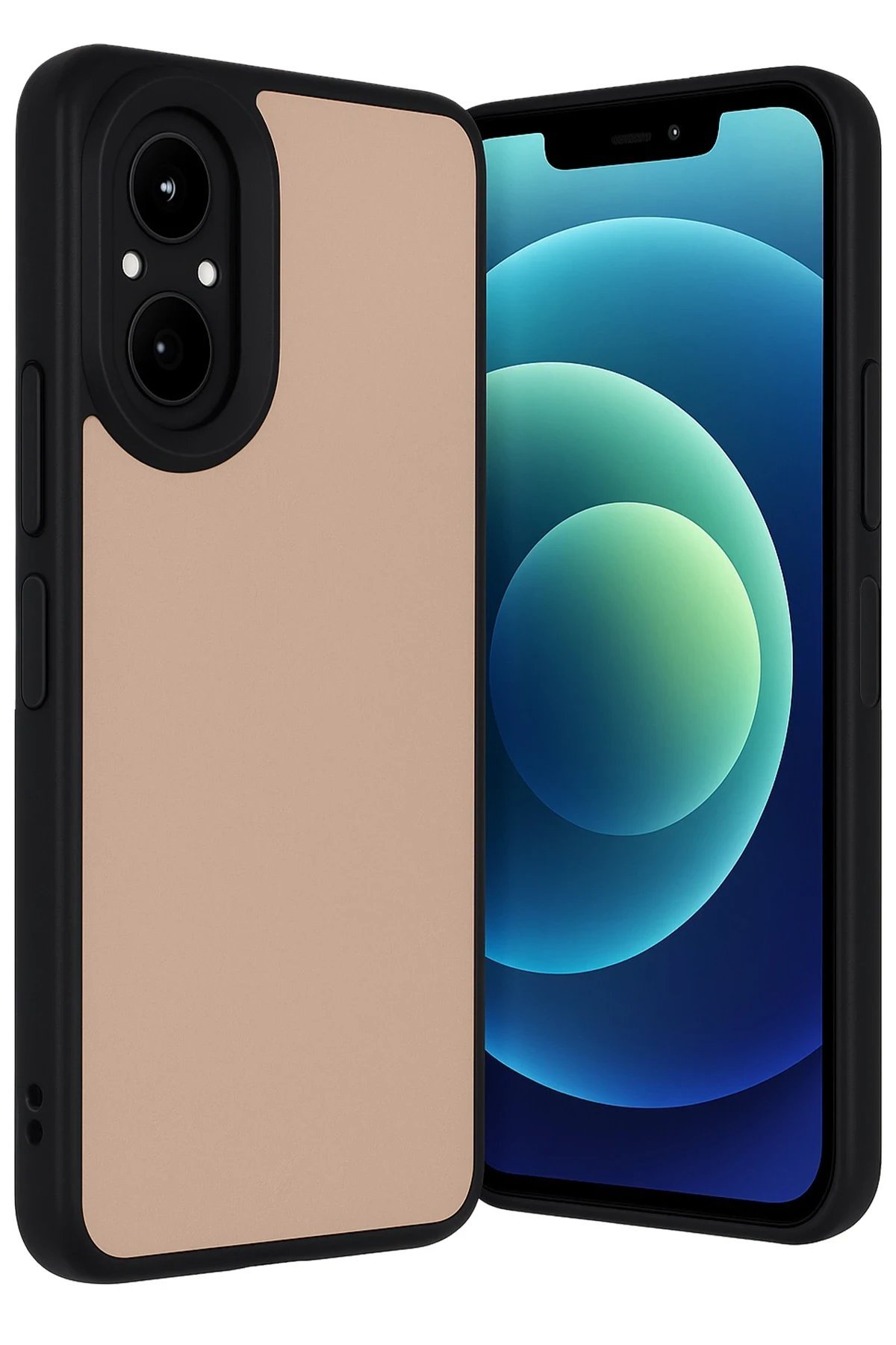 Realme 12 Lite Kılıf Aras Deri Kapak - Pudra-(5796)