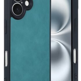 iPhone 16 Kılıf Aras Deri Kapak - Açık Yeşil-(5796)