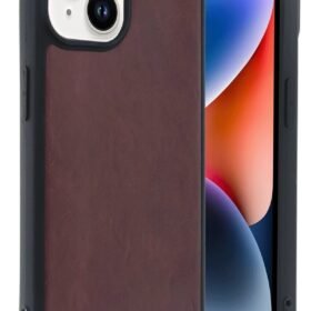 iPhone 15 Kılıf Aras Deri Kapak - Bordo-(5796)