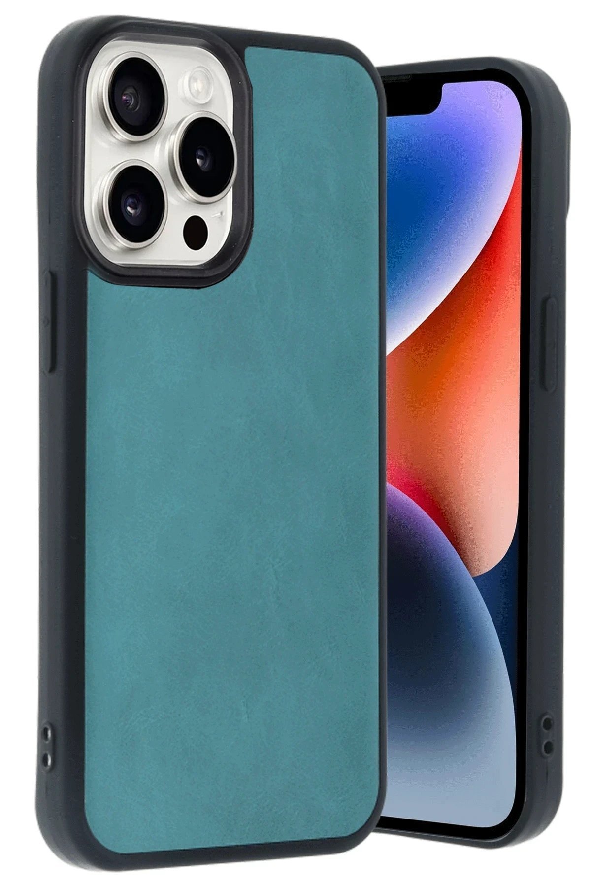 iPhone 14 Pro Max Kılıf Aras Deri Kapak - Açık Yeşil-(5796)