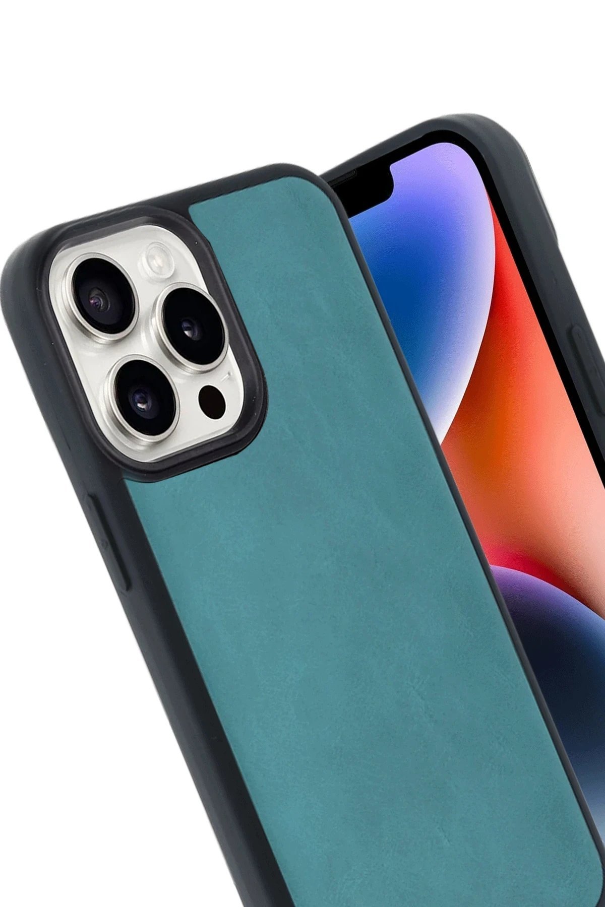 iPhone 14 Pro Max Kılıf Aras Deri Kapak - Açık Yeşil-(5796) - Görsel 2