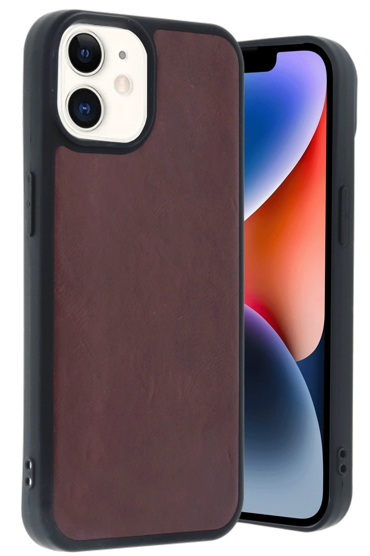 iPhone 11 Kılıf Aras Deri Kapak - Bordo-(5796) - Görsel 2