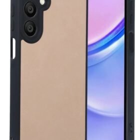 Samsung Galaxy A56 Kılıf Aras Deri Kapak - Pudra-(5796)