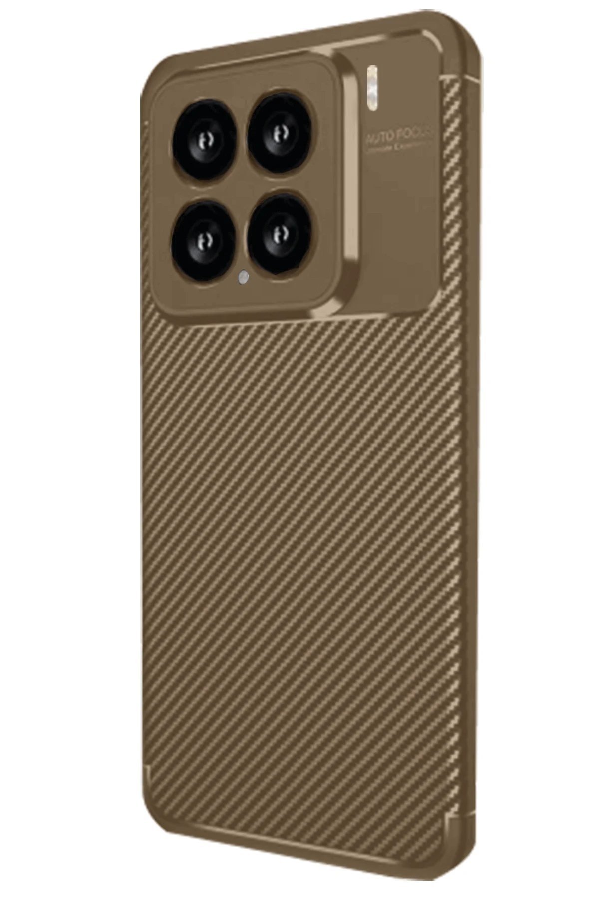 Xiaomi Mi 15 Kılıf Auto Focus Karbon Kapak - Kahverengi-(5796)