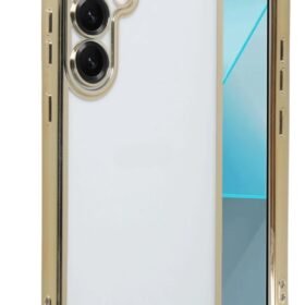 Samsung Galaxy S25 Kılıf Lensli Silikon - Gold-(5796)