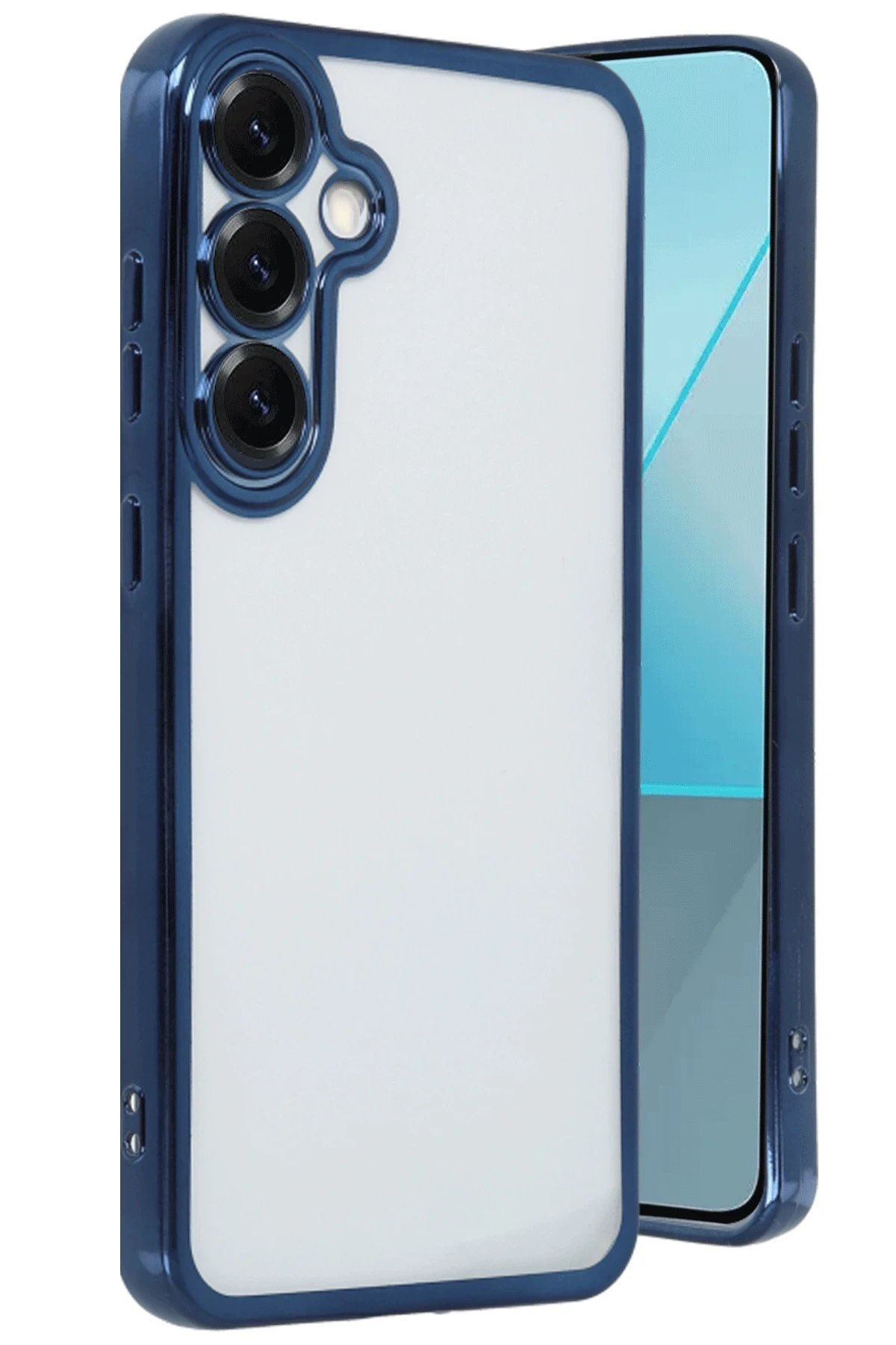 Samsung Galaxy S25 Kılıf Lensli Silikon - Lacivert-(5796) - Görsel 2