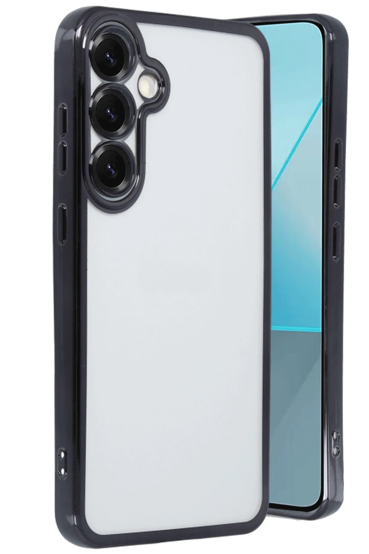 Samsung Galaxy S25 Plus Kılıf Lensli Silikon - Siyah-(5796)