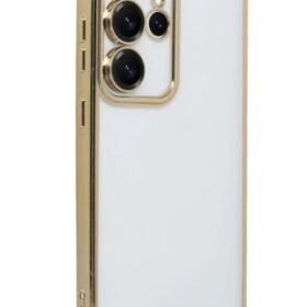 Samsung Galaxy S25 Ultra Kılıf Lensli Silikon - Gold-(5796)