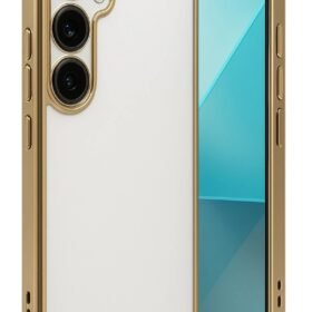 Samsung Galaxy A24 4G Prime Kılıf Lensli Silikon - Gold-(5796)