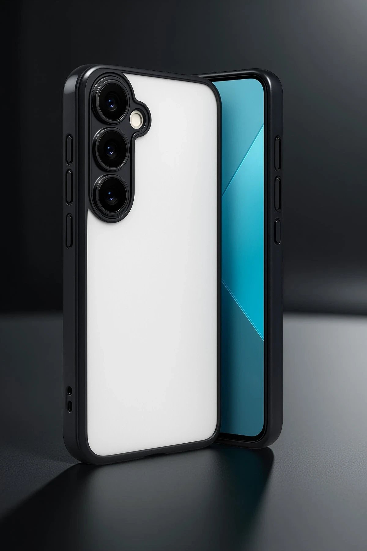 Samsung Galaxy A24 4G Prime Kılıf Lensli Silikon - Gümüş-(5796) - Görsel 2