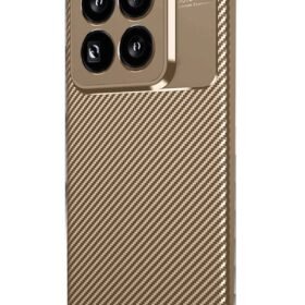 Xiaomi Mi 15 Pro Kılıf Auto Focus Karbon Kapak - Kahverengi-(5796)