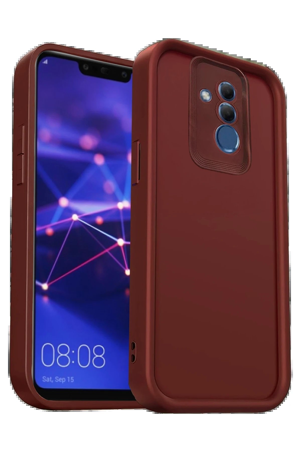 Huawei Mate 20 Lite Kılıf Viera Silikon - Bordo-(5796)