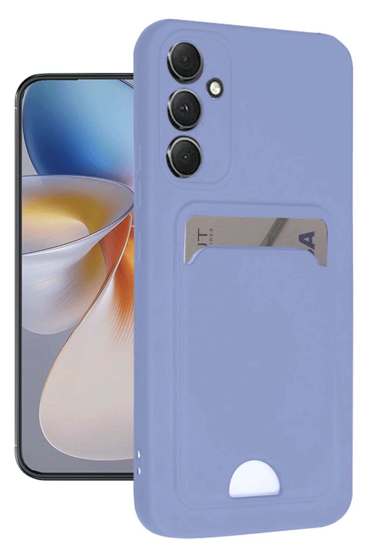 Samsung Galaxy A16 5G Kılıf Kelvin Kartvizitli Silikon - Lila-(5796) - Görsel 2