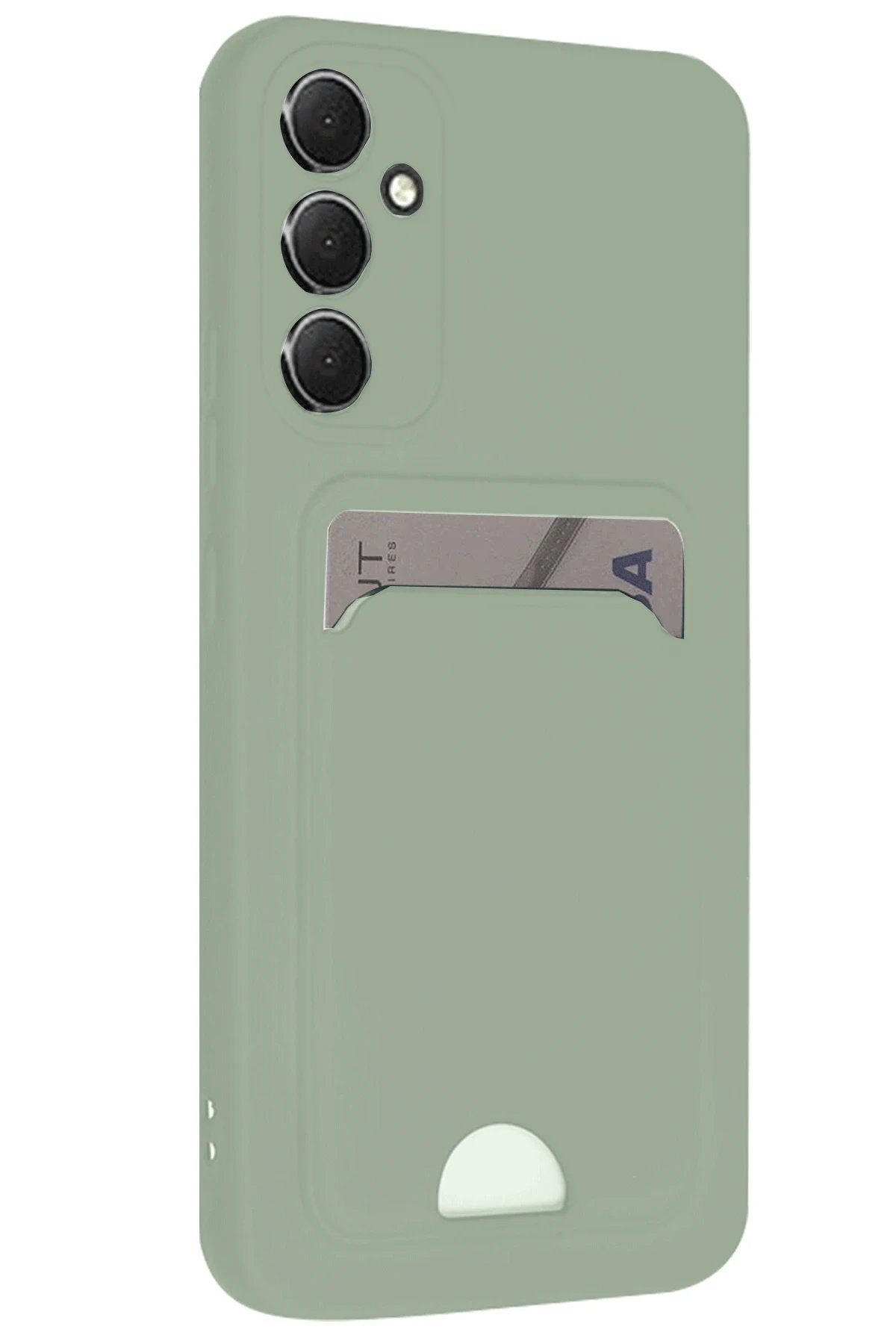 Samsung Galaxy A16 5G Kılıf Kelvin Kartvizitli Silikon - Açık Yeşili-(5796)