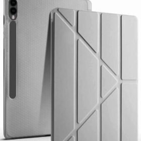 Samsung Galaxy X610 Tab S9 FE Plus 12.4 Kılıf Kalemlikli Mars Tablet Kılıfı - Koyu Gri-(5796)