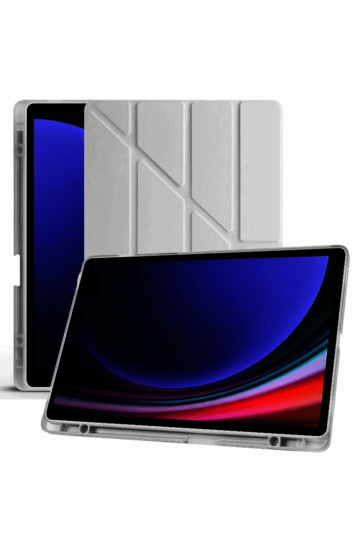 Samsung Galaxy X610 Tab S9 FE Plus 12.4 Kılıf Kalemlikli Mars Tablet Kılıfı - Koyu Gri-(5796) - Görsel 4