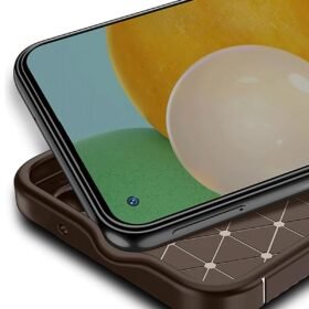 Xiaomi Redmi Note 14 Pro 4G Kılıf Auto Focus Karbon Kapak - Kahverengi-(5796)