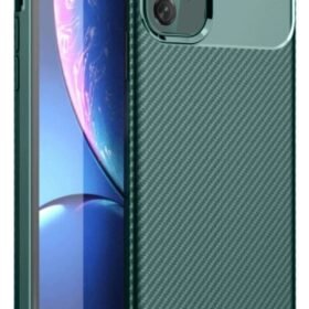 iPhone 11 Kılıf Auto Focus Karbon Kapak - Koyu Yeşil-(5796)