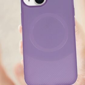 iPhone 14 Kılıf Maya Karbon Kapak - Mürdüm-(5796)