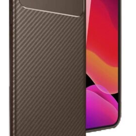 iPhone 16E Kılıf Auto Focus Karbon Kapak - Kahverengi-(5796)