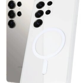 Samsung Galaxy S23 Ultra Kılıf PC Zara Magsafe Şeffaf Kılıf - Şeffaf-(5796)