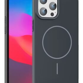 iPhone 15 Pro Max Broş Magsafe Kapak - Füme-(5796)