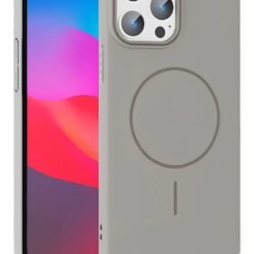 iPhone 15 Pro Max Broş Magsafe Kapak - Titan Gri-(5796)