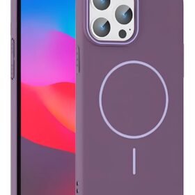 iPhone 15 Pro Max Broş Magsafe Kapak - Mor-(5796)