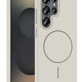 Samsung Galaxy S25 Ultra Broş Magsafe Kapak - Krem-(5796)