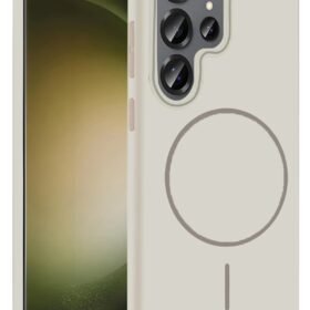 Samsung Galaxy S24 Ultra Broş Magsafe Kapak - Krem-(5796)