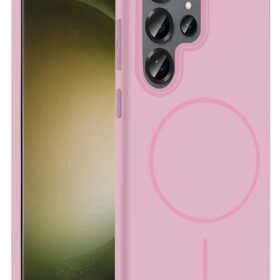 Samsung Galaxy S23 Ultra Broş Magsafe Kapak - Pembe-(5796)