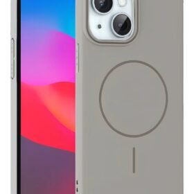 iPhone 15 Plus Broş Magsafe Kapak - Titan Gri-(5796)