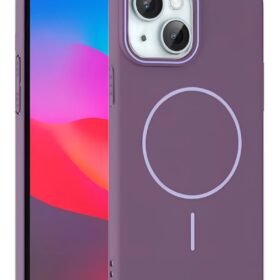 iPhone 15 Plus Broş Magsafe Kapak - Mor-(5796)