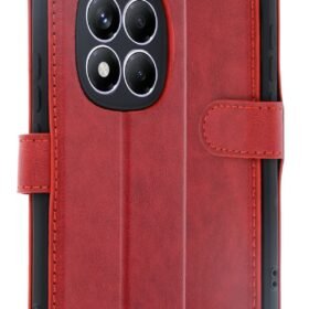 Xiaomi Redmi Note 14 Pro 4G Kılıf Trend S Plus Kapaklı Kılıf - Kırmızı-(5796)