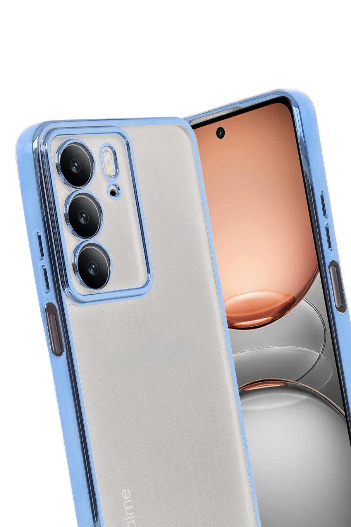 Realme C75 4G Kılıf Lensli Silikon - Açık Mavi-(5796) - Görsel 2