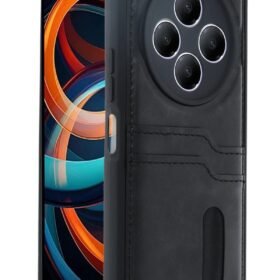 Xiaomi Redmi 14C Kılıf Sara Kartvizitli Deri Kılıf - Siyah-(5796)